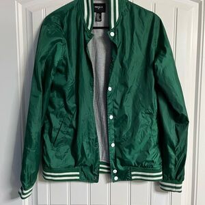 Forever 21 Forest Green Varsity Jacket Mens XS‎